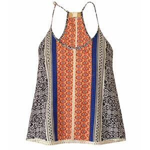 Japna Geometric Tank Top Spaghetti Strap Women's Small Top Razor Back Tribal